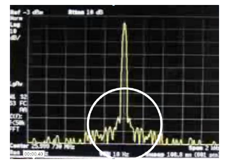 Fig 13: Spectrum of Low-G oscillator during excitation